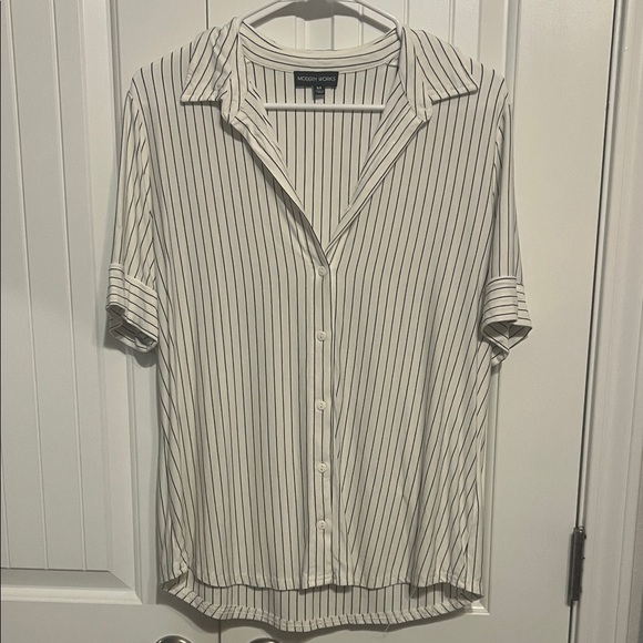 Versona Women's Striped Blouse - Cream and Black - Picture 1 of 2